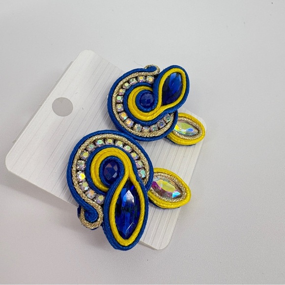 Beautiful Handmade Soutache Weaving Drop Earrings - Picture 7 of 8